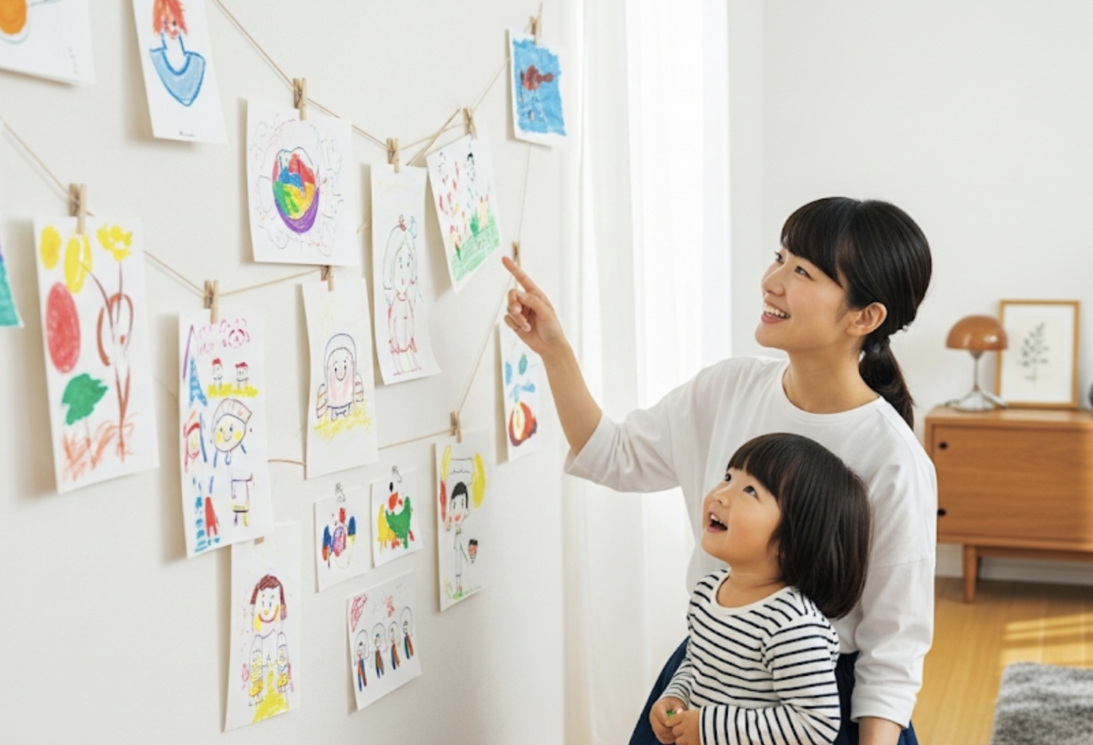 子どもの絵の飾り方｜賃貸OK・100均・収納まで【おしゃれに】