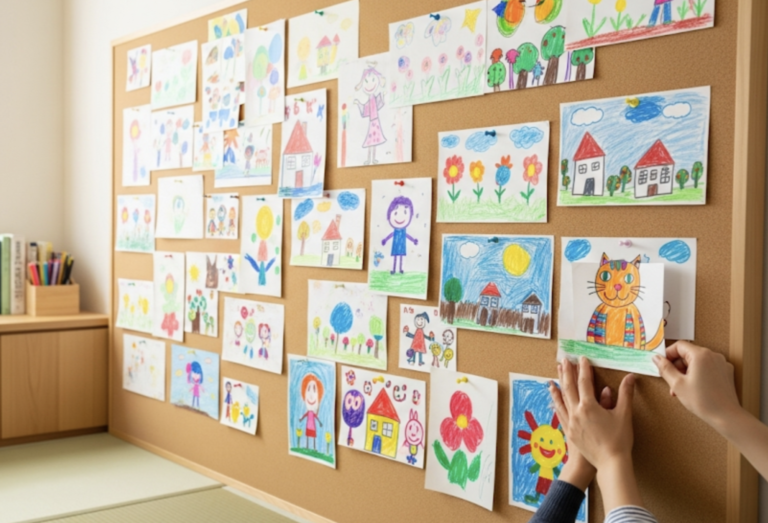 子どもの絵の飾り方｜賃貸OK・100均・収納まで【おしゃれに】