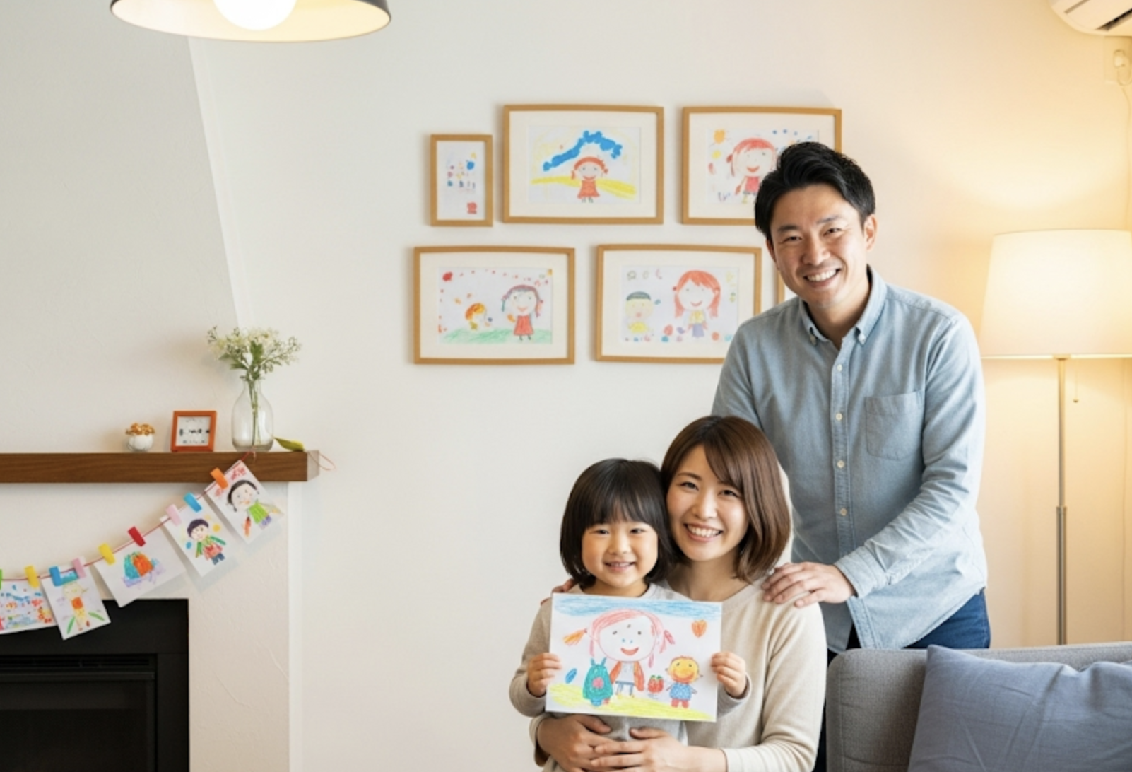 子どもの絵の飾り方でおしゃれなインテリアに!賃貸でもできるアイデア